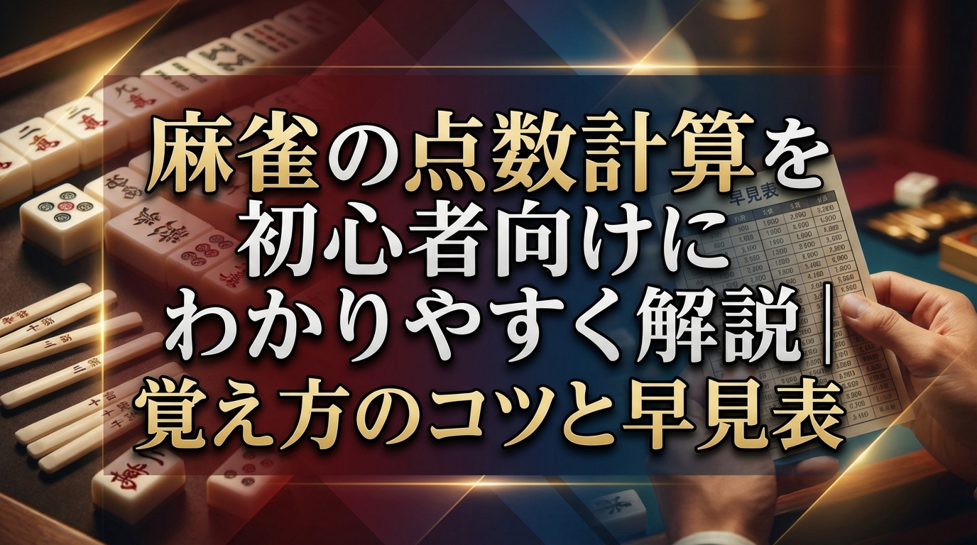 麻雀の点数計算を初心者向けにわかりやすく解説｜覚え方のコツと早見表