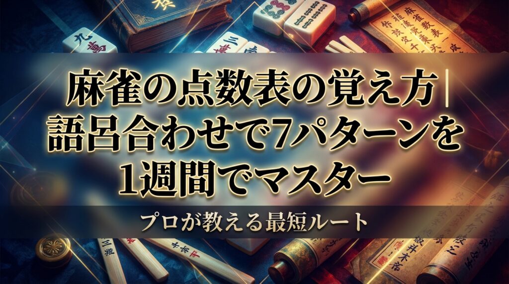 麻雀の点数表の覚え方｜語呂合わせで7パターンを1週間でマスター