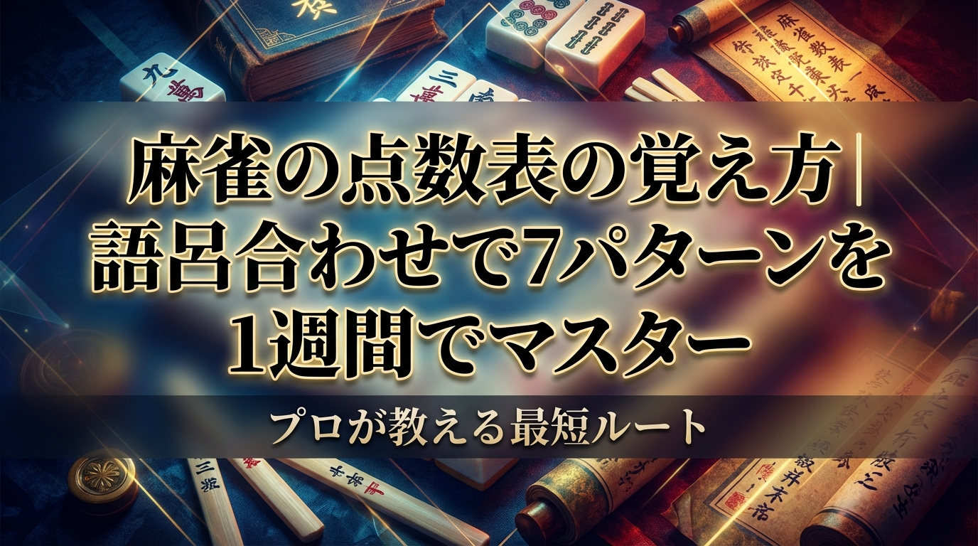 麻雀の点数表の覚え方｜語呂合わせで7パターンを1週間でマスター