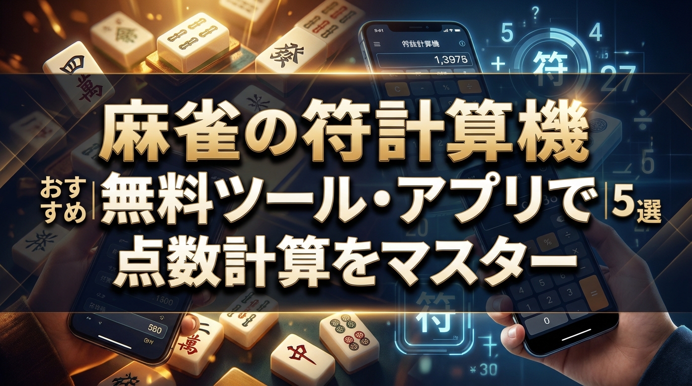 麻雀の符計算機おすすめ5選｜無料ツール・アプリで点数計算をマスター