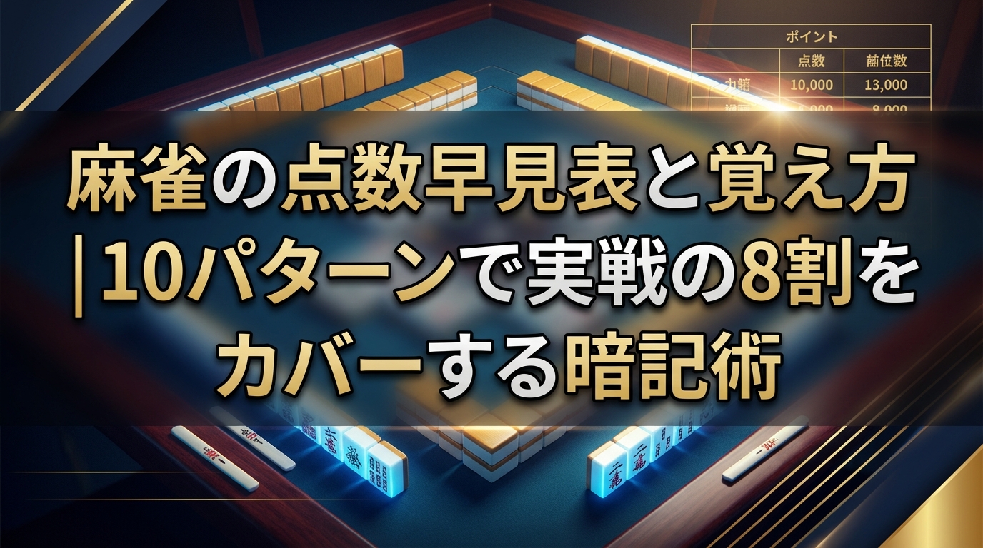 麻雀の点数早見表と覚え方|10パターンで実戦の8割をカバーする暗記術
