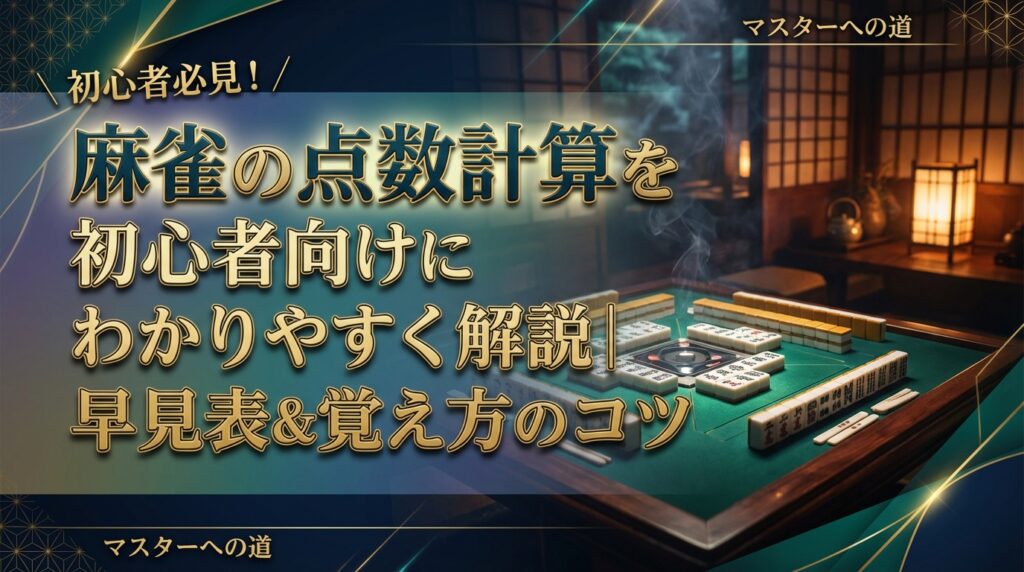 麻雀の点数計算を初心者向けにわかりやすく解説｜早見表＆覚え方のコツ