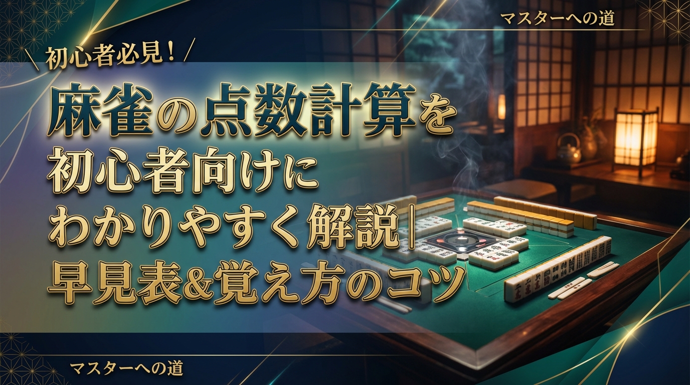 麻雀の点数計算を初心者向けにわかりやすく解説｜早見表＆覚え方のコツ