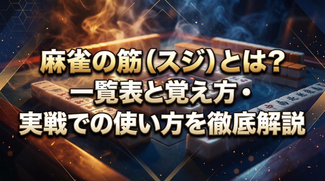 麻雀の筋(スジ)とは?一覧表と覚え方・実戦での使い方を徹底解説