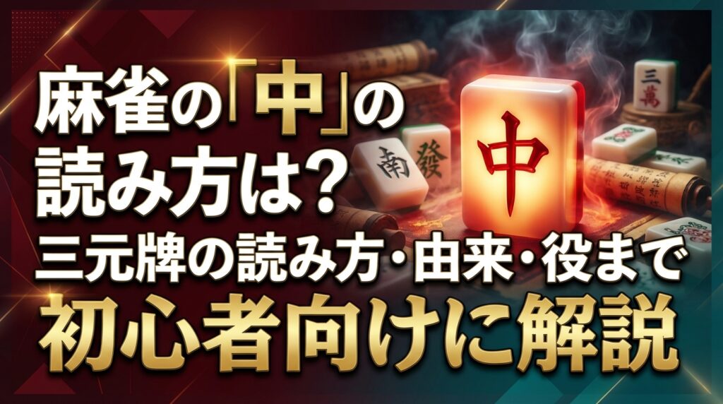 麻雀の「中」の読み方は？三元牌の読み方・由来・役まで初心者向けに解説