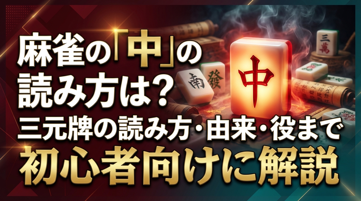 麻雀の「中」の読み方は？三元牌の読み方・由来・役まで初心者向けに解説