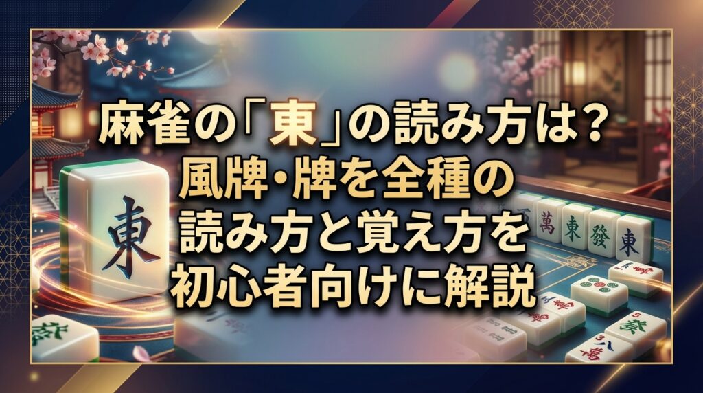 麻雀の「東」の読み方は？風牌・牌全種の読み方と覚え方を初心者向けに解説