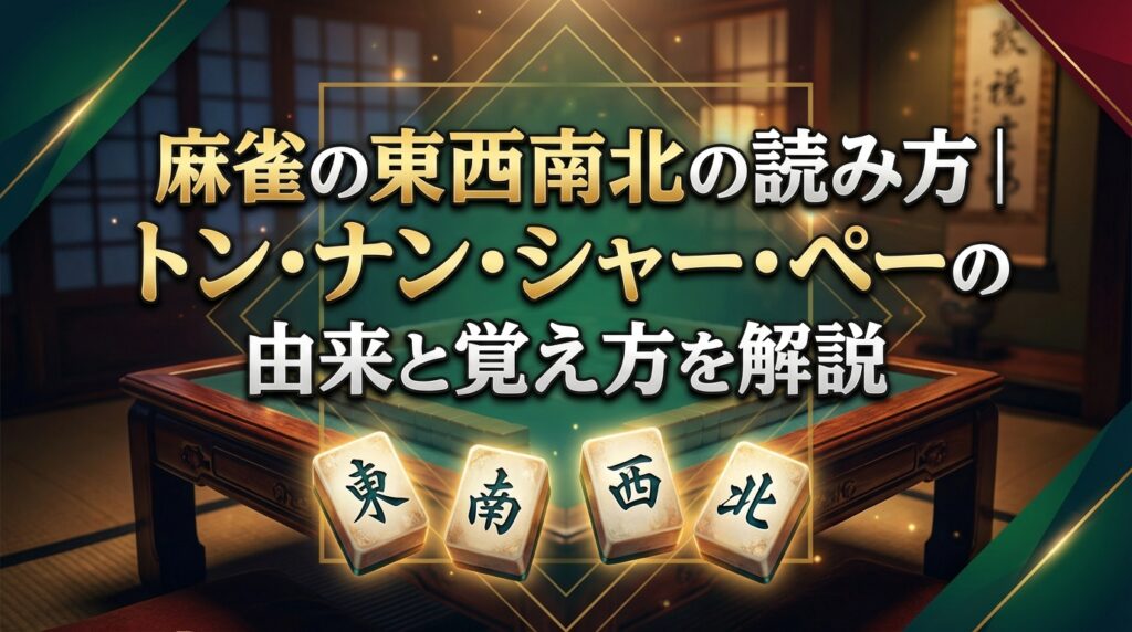 麻雀の東西南北の読み方｜トン・ナン・シャー・ペーの由来と覚え方を解説