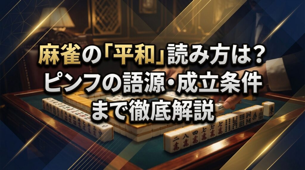 麻雀の「平和」読み方は？ピンフの語源・成立条件まで徹底解説