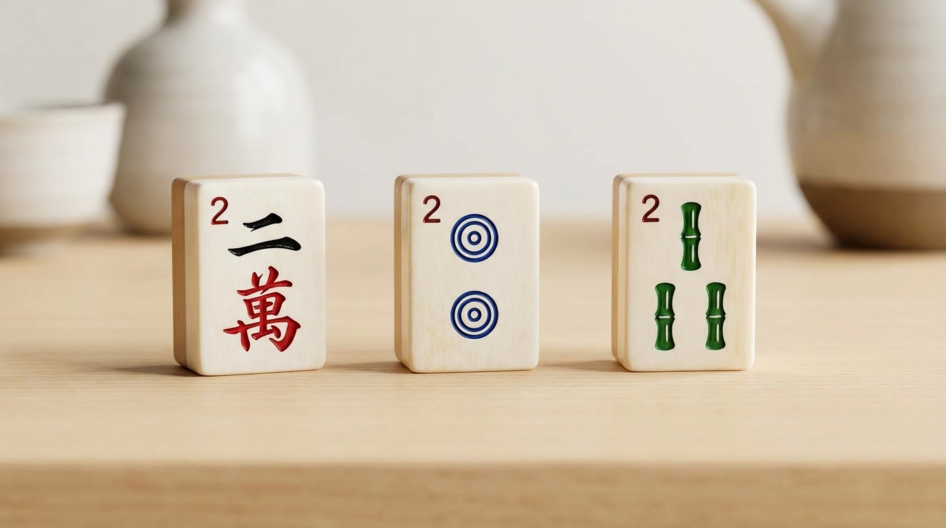 萬子・筒子・索子それぞれの「2」の読み方と見分け方