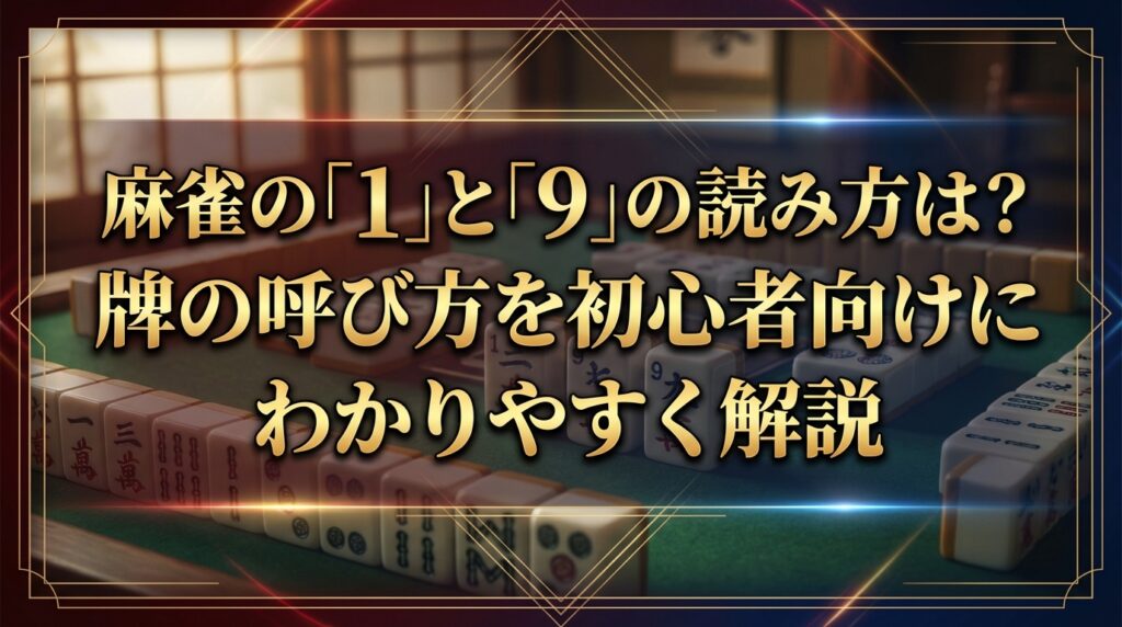 麻雀の「1」と「9」の読み方は？牌の呼び方を初心者向けにわかりやすく解説