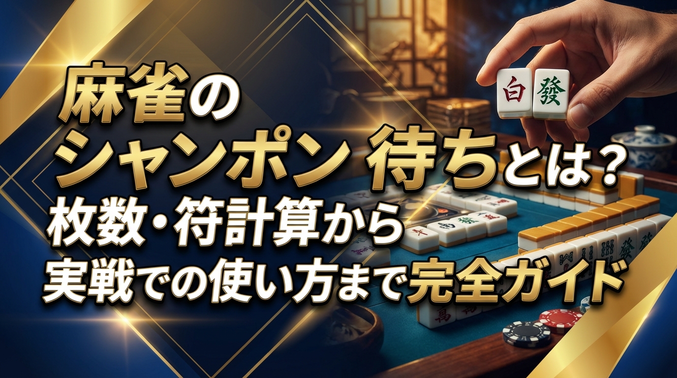 麻雀のシャンポン待ちとは？枚数・符計算から実戦での使い方まで完全ガイド