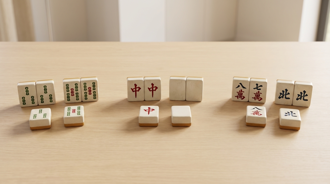 シャンポン待ちの形を牌姿で図解【3パターン】