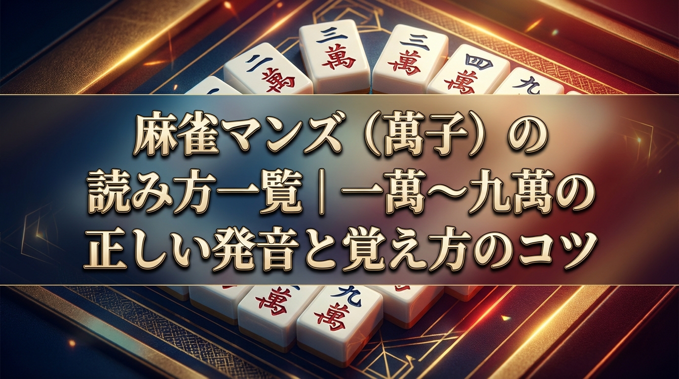 麻雀マンズ（萬子）の読み方一覧｜一萬〜九萬の正しい発音と覚え方のコツ