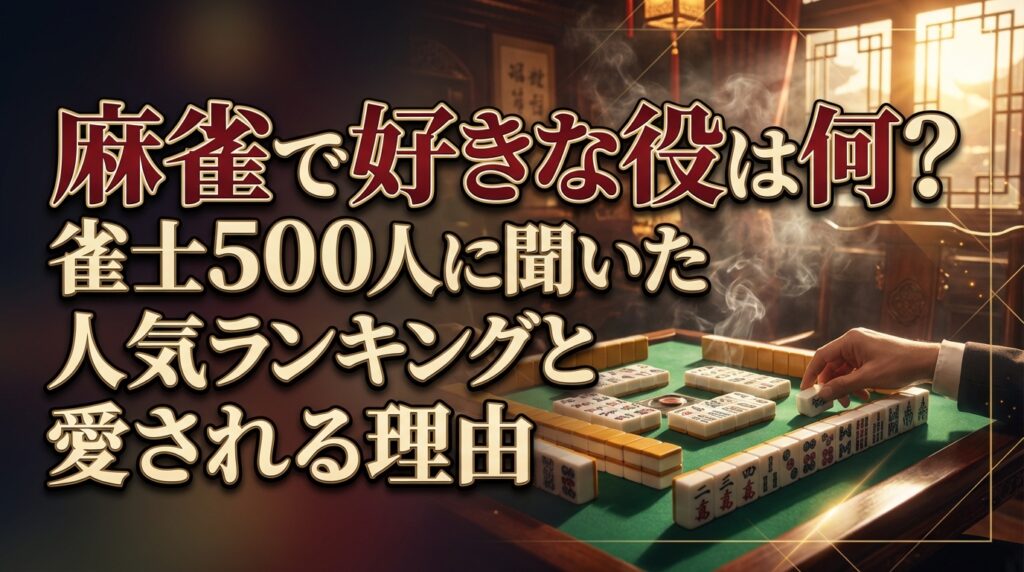 麻雀で好きな役は何？雀士500人に聞いた人気ランキングと愛される理由