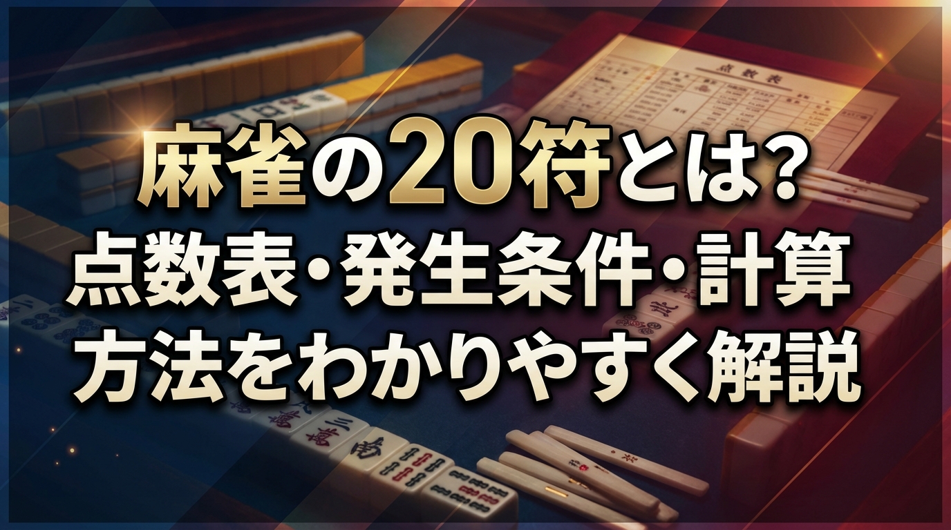 麻雀の20符とは？点数表・発生条件・計算方法をわかりやすく解説
