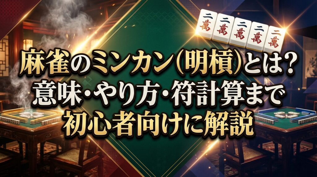 麻雀のミンカン（明槓）とは？意味・やり方・符計算まで初心者向けに解説