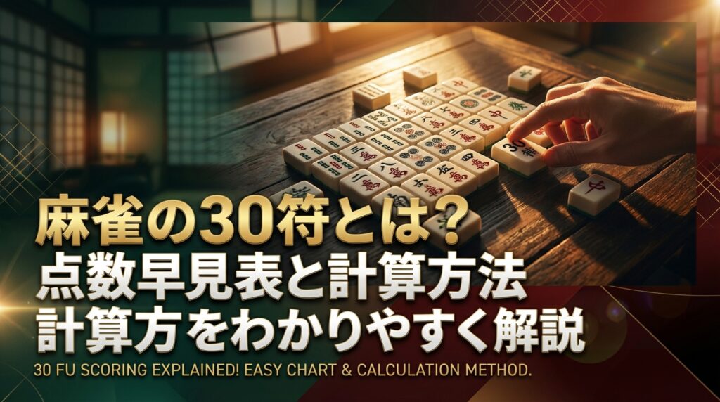 麻雀の30符とは？点数早見表と計算方法をわかりやすく解説