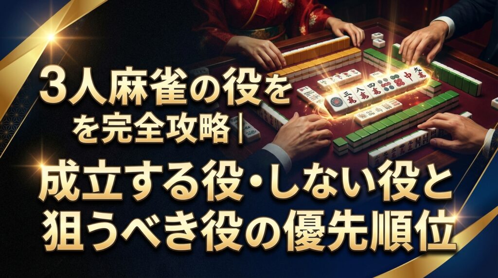 3人麻雀の役を完全攻略｜成立する役・しない役と狙うべき役の優先順位