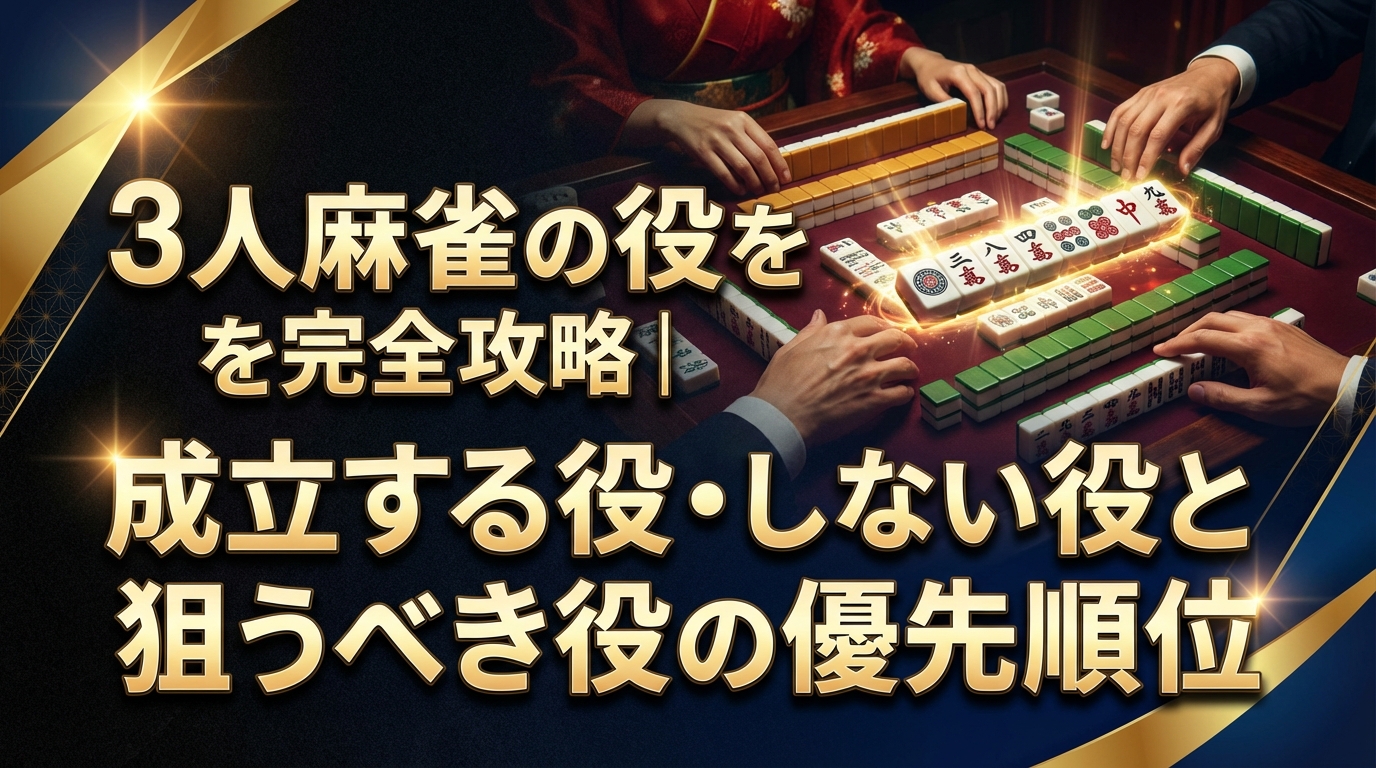 3人麻雀の役を完全攻略｜成立する役・しない役と狙うべき役の優先順位