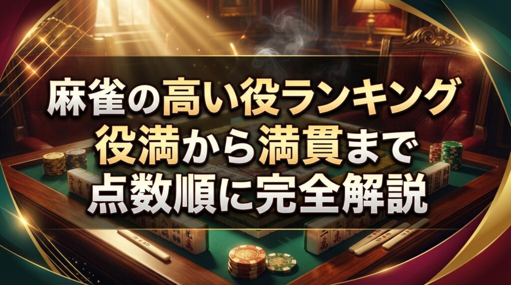 麻雀の高い役ランキング｜役満から満貫まで点数順に完全解説