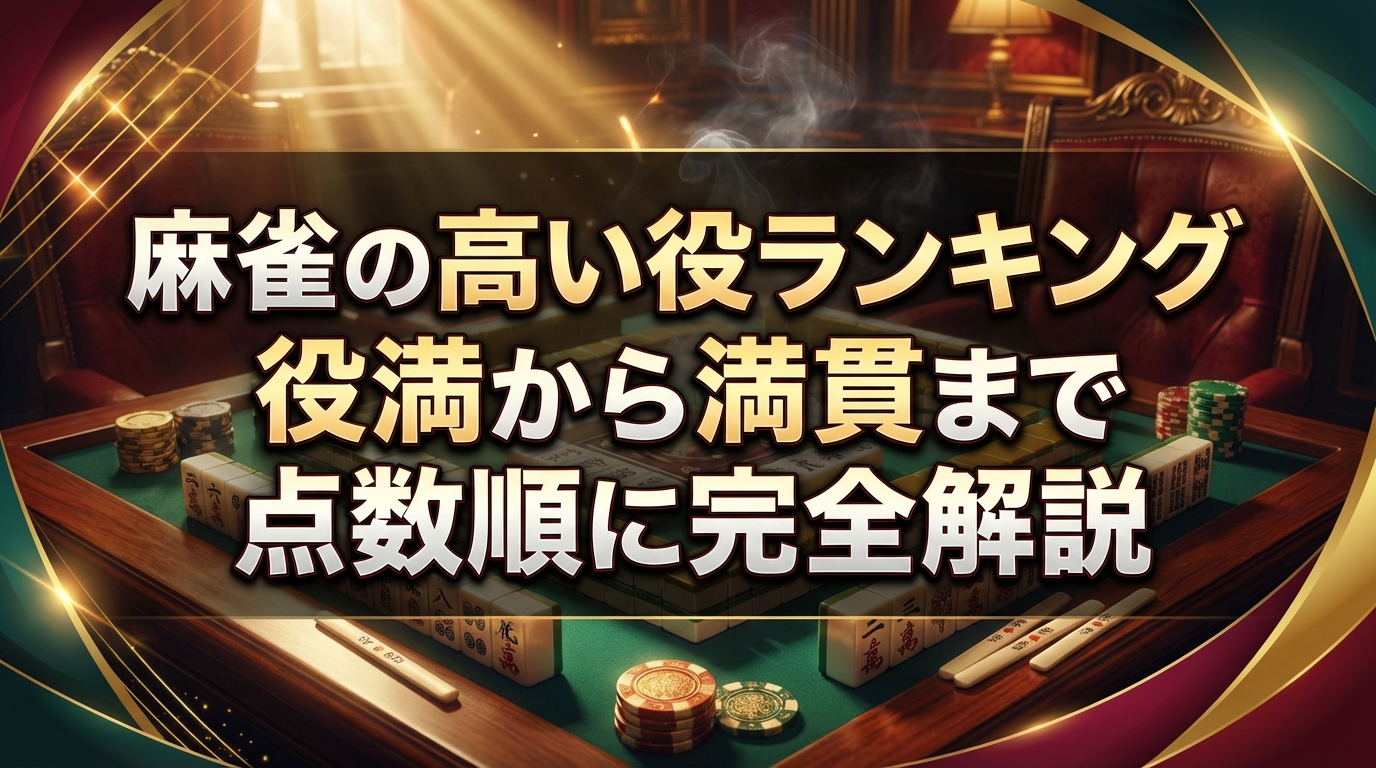 麻雀の高い役ランキング｜役満から満貫まで点数順に完全解説