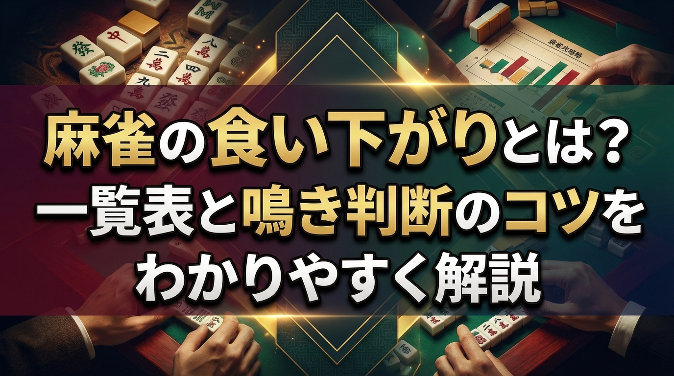 麻雀の食い下がりとは？一覧表と鳴き判断のコツをわかりやすく解説