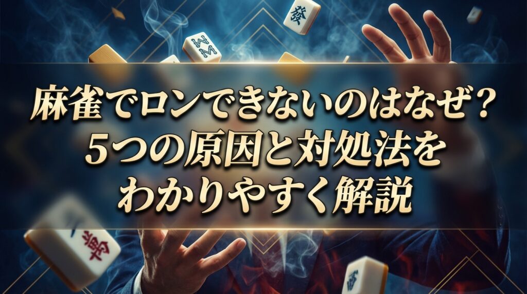 麻雀でロンできないのはなぜ？5つの原因と対処法をわかりやすく解説