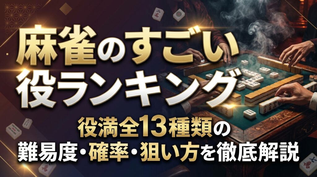 麻雀のすごい役ランキング｜役満全13種類の難易度・確率・狙い方を徹底解説