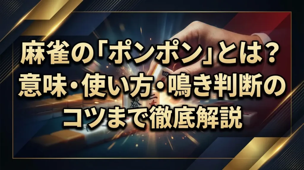 麻雀の「ポンポン」とは？意味・使い方・鳴き判断のコツまで徹底解説