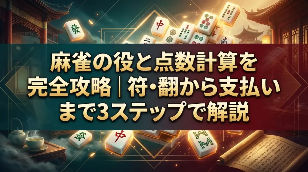 麻雀の役と点数計算を完全攻略｜符・翻から支払いまで3ステップで解説