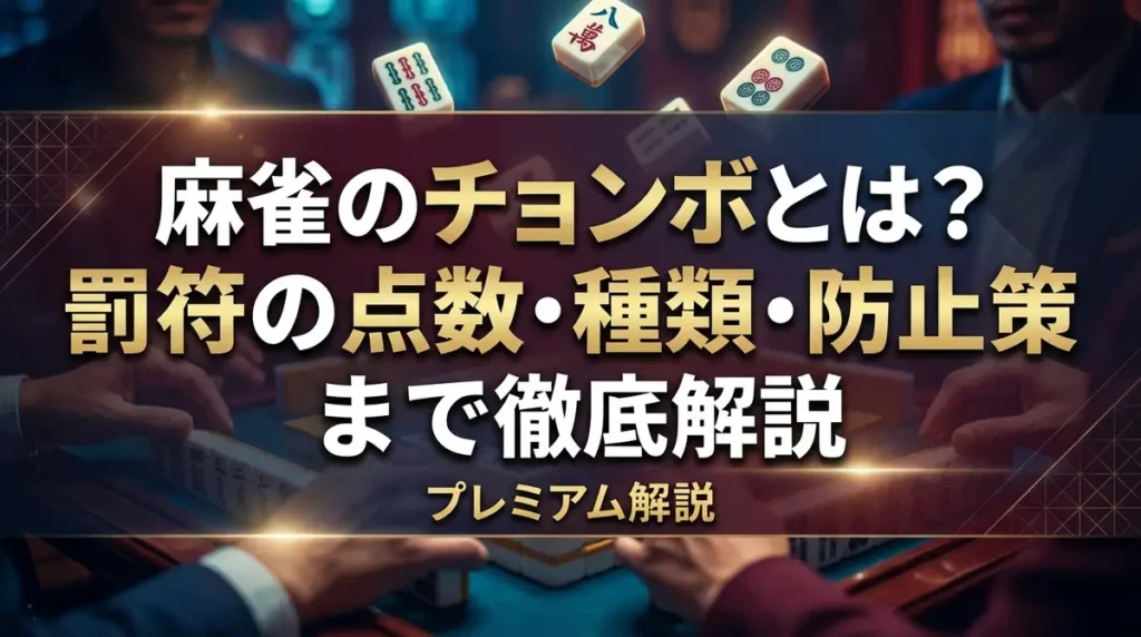麻雀のチョンボとは？罰符の点数・種類・防止策まで徹底解説
