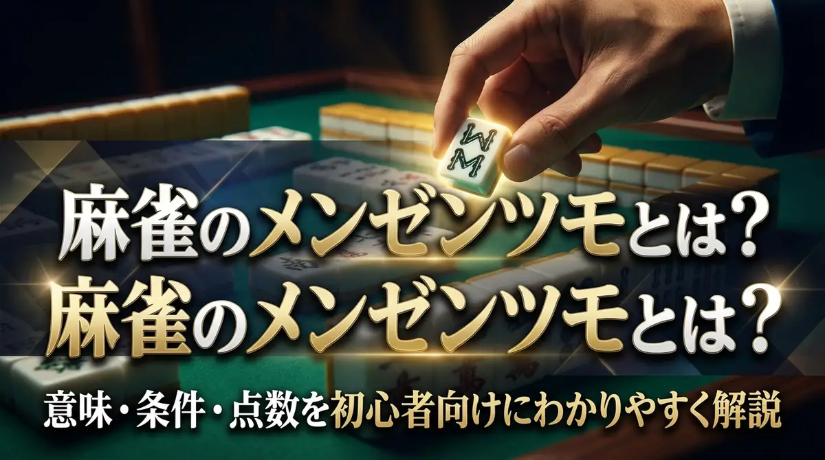 麻雀のメンゼンツモとは？意味・条件・点数を初心者向けにわかりやすく解説