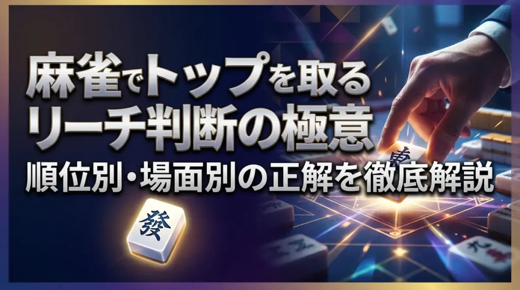 麻雀でトップを取るリーチ判断の極意｜順位別・場面別の正解を徹底解説