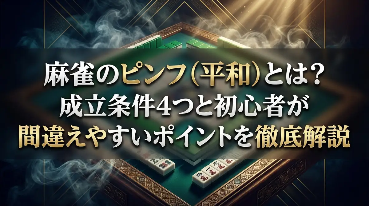 麻雀のピンフ(平和)とは?成立条件4つと初心者が間違えやすいポイントを徹底解説
