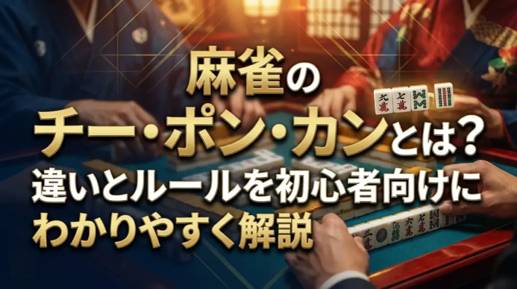 麻雀のチー・ポン・カンとは？違いとルールを初心者向けにわかりやすく解説
