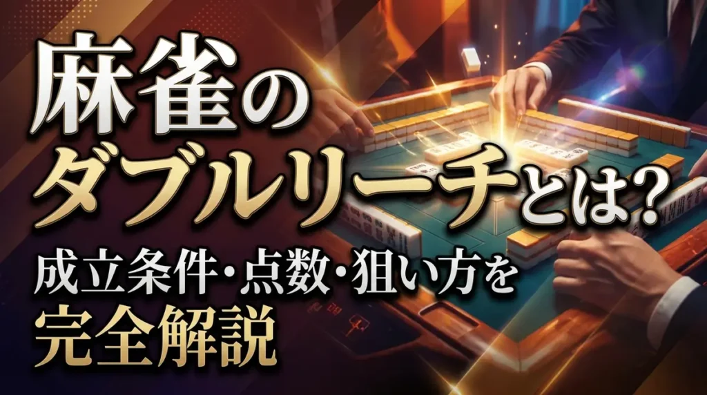 麻雀のダブルリーチとは？成立条件・点数・狙い方を完全解説