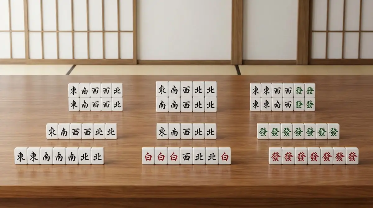 字一色の牌姿パターン【図解で解説】
