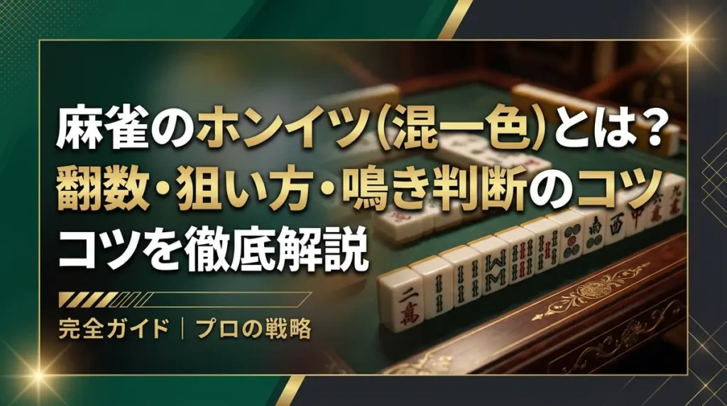 麻雀のホンイツ（混一色）とは？翻数・狙い方・鳴き判断のコツを徹底解説