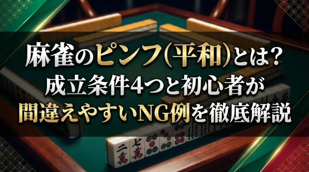 麻雀のピンフ（平和）とは？成立条件4つと初心者が間違えやすいNG例を徹底解説