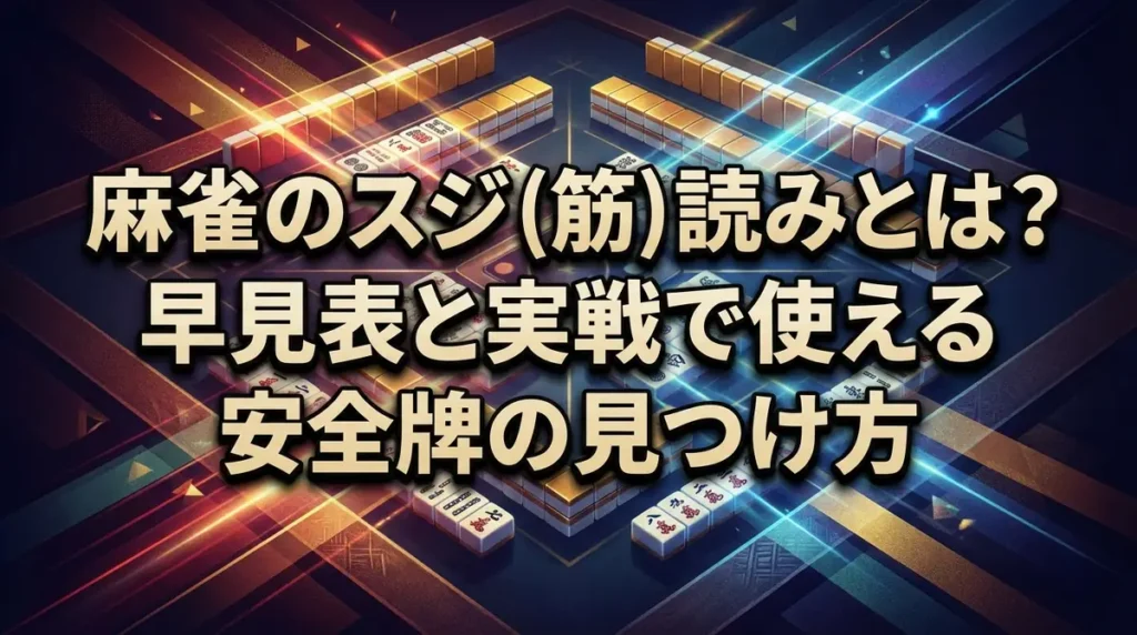 麻雀のスジ（筋）読みとは？早見表と実戦で使える安全牌の見つけ方