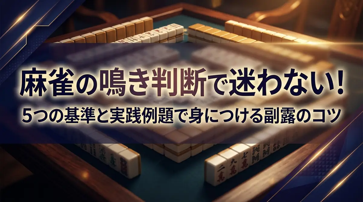 麻雀の鳴き判断で迷わない！5つの基準と実践例題で身につける副露のコツ