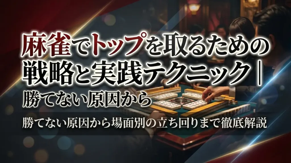 麻雀でトップを取るための戦略と実践テクニック｜勝てない原因から場面別の立ち回りまで徹底解説