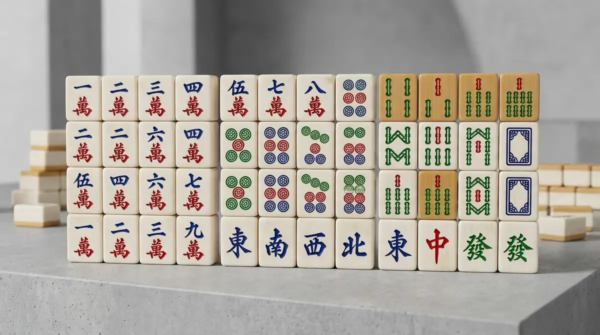 麻雀牌は全34種類・136枚で構成される【結論】