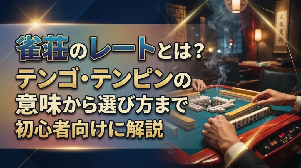 雀荘のレートとは？テンゴ・テンピンの意味から選び方まで初心者向けに解説