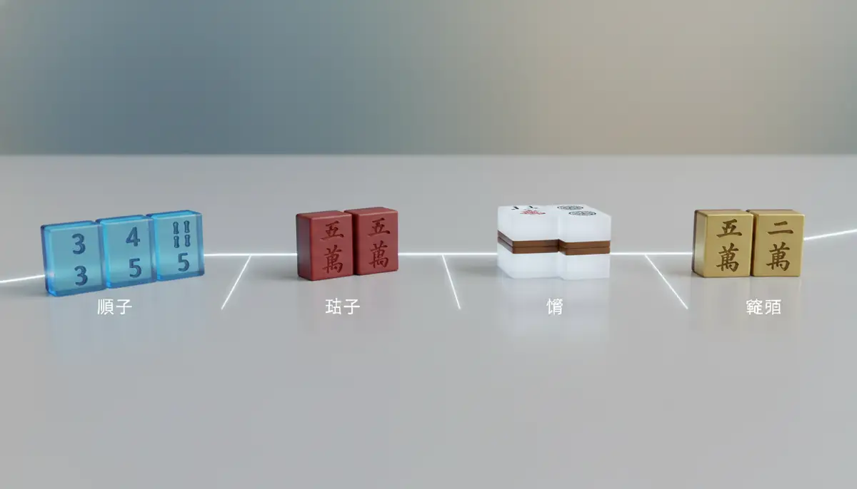 メンツの種類を図解で解説｜順子・刻子・槓子・雀頭
